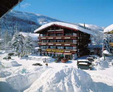 Rakouský hotel Hanneshof v zimě